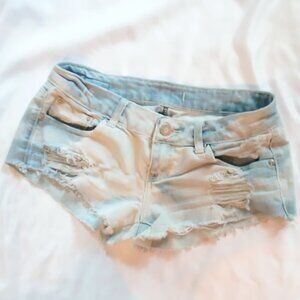 Almost Famous Premium Womens Distressed Light Wash Jean Shorts